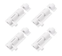 Morobor Door Security Slide Latch Lock, 2inch Thickened Stainless Steel Sliding Door Lock with Screws Slide Door Bolt Lock for Home Yard(White-4PCS)