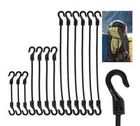 MOROBOR Elastic Rope Latex Strap, 12pcs Small Bungee Cords with Plastic Hooks Adjustable Latex Stretchy Heavy Duty Elastic Bungee Cord for Luggage Roof Rack Hang Outdoor Tent Tarp