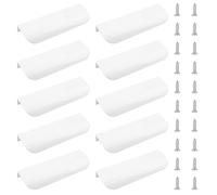 MOROBOR Finger Edge Pull, 10pcs Concealed Handle Modern Style Drawer Handles, Curved Aluminum Alloy Invisible Handle for Cabinet Hardware Drawer,120mm/White