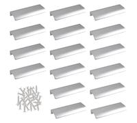 MOROBOR Finger Edge Pull, 16 PCS Concealed Modern Style Drawer Handle, Aluminum Alloy Invisible Cabinet Hardware for Wardrobe, 150 mm/Brushed Nickel