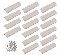 MOROBOR Finger Edge Pull, 16pcs Concealed Handle Modern Style Drawer Handle, Curved Aluminum Alloy Invisible Handle Wardrobe Handles for Cabinet Hardware Drawer, 80mm/Cashmere Gray