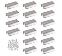 MOROBOR Finger Edge Pull, 16pcs Concealed Modern Style Drawer Handle, Aluminum Alloy Invisible Handles Wardrobe Handle for Cabinet Hardware Drawer, 80mm/Brushed Nickel