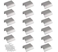 MOROBOR Finger Edge Pull, 16pcs Concealed Modern Style Drawer Handles, Aluminum Alloy Invisible Wardrobe Pulls for Cabinet Hardware, 50mm/Brushed Nickel