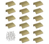 MOROBOR Finger Edge Pull, 16pcs Round Angle Concealed Handles Modern Style Drawer Handle Aluminum Alloy Invisible Pulls Wardrobe Handle for Cabinet Hardware Drawer, 50mm/Bronze