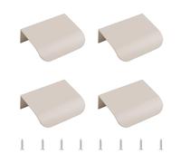 MOROBOR Finger Edge Pull, 4pcs Concealed Modern Style Drawer Handle, Aluminum Alloy Invisible Pull Wardrobe Handle for Cabinet Hardware Drawer, 50mm/Cashmere Grey