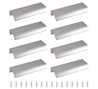 MOROBOR Finger Edge Pull, 8 PCS Concealed Modern Style Drawer Handle, Aluminum Alloy Invisible Cabinet Hardware for Wardrobe, 150 mm/Brushed Nickel