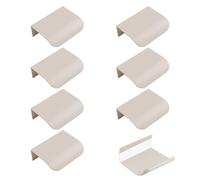 MOROBOR Finger Edge Pull, 8pcs Concealed Handle Auminum Alloy Invisible Handle 50mm Cashmere Grey Furniture Handles Self-Stick Instant Cabinet Drawer Pulls
