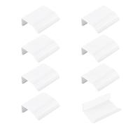 MOROBOR Finger Edge Pull, 8pcs Concealed Handle Auminum Alloy Invisible Handle 50mm White Furniture Handles Self-Stick Instant Cabinet Drawer Pulls