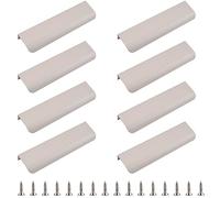 MOROBOR Finger Edge Pull, 8pcs Concealed Handle Modern Style Drawer Handles, Curved Aluminum Alloy Invisible Handle for Cabinet Hardware Drawer,120mm/Cashmere Gray