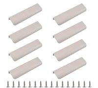 MOROBOR Finger Edge Pull, 8pcs Concealed Handles Modern Style Drawer Handle, Curved Aluminum Alloy Invisible Pulls Wardrobe Knob for Cabinet Hardware Drawer, 80mm/Cashmere Gray