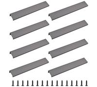 MOROBOR Finger Edge Pull, 8pcs Concealed Modern Style Drawer Handle, Right Angle Aluminum Alloy Invisible Wardrobe Handle for Cabinet Hardware Drawer, 200mm/Matte Gray