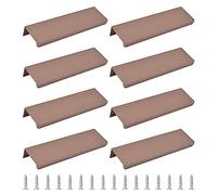MOROBOR Finger Edge Pull, 8pcs Concealed Modern Style Drawer Handle, Right Angle Aluminum Alloy Invisible Wardrobe Handle for Cabinet Hardware Drawer,120mm/Brown
