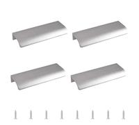 MOROBOR Finger Edge Pulls, 4 PCS Concealed Modern Style Drawer Handles Aluminum Alloy Invisible Wardrobe Handle for Cabinet Hardware, 150 mm/Brushed Nickel
