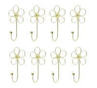 MOROBOR Flower Decorative Wall Hooks, 8 Pcs Utility Iron Curtain Hangers Multi-Purpose Creative Heavy Duty Wreath Hanger Wall Mounted Hooks for Hanging Scarves Towels Keys Bags Hats
