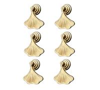 MOROBOR Ginkgo Leaf Shape Knob Handles, 6pcs Golden Drop Pendant Pull Handle,Hardware Drawer Single Hole Handle for Wardrobe Cupboard Closets Cupboard