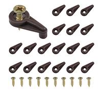 Morobor Glass Retainer Clips Kit, 100pcs 4mm Glass Cabinet Clips with Screws and Clear Storage Box - Brown with Gold Screw