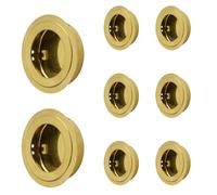MOROBOR Gold Round Recessed Handle,8pcs Stainless Steel Door Finger Pulls Hidden Recessed Cup Door Handle for Closet, Cabinet, Drawer, Dresser