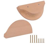 MOROBOR Half Moon Cabinet Handles, 2 Pack Wooden Semi Circle Double Hole Knob Large Beech Wood Finger Edge Pulls Handle for Drawer Cabinet Wardrobe Hardware/150mm