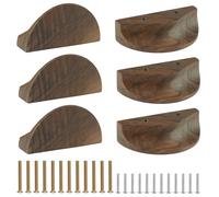 MOROBOR Half Moon Drawer Handles, 6PCS Semicircle Wood Cabinet Handles Double Hole Handle Natural Wooden Cabinet Hardware for Furniture Drawers Dresser Wardrobe Cupboard