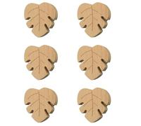 MOROBOR Leaf Shaped Wooden Knobs, 6pcs Natural Handmade Wood Knob Single Hole Wood Handles for Drawer Wardrobe Cabinet Dresser with Screws& Expansion Tube