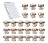 MOROBOR Mini Diamond-Shaped Self Stick Knobs, 24 pcs Dresser Knobs Clear Acrylic Pull for Mirror Closet Box Wood Box Jewelry Box and Other Small Furniture