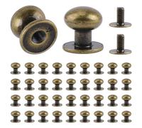 MOROBOR Mini Drawer Pulls, 36pcs Small Knobs for Jewelry Box Single Hole Knob with Screws Metal Round Mini Knobs for Mirror Closet Box Wood Box and Other Small Furniture/Bronze