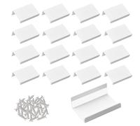 MOROBOR Mini Finger Edge Pull, 16 pcs Self Adhesive Pulls Modern Style Drawer Handle Right Angle Aluminum Alloy Invisible Handles for Cabinet Hardware Drawer,50mm/White