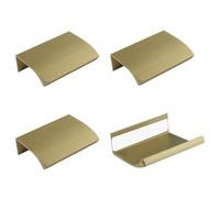 MOROBOR Mini Finger Edge Pulls, 4 pcs Self-Stick Instant Modern Pull Handle Round Angle Aluminum Alloy Invisible Wardrobe Handles for Kitchen Cabinet Hardware Drawer, 50mm/Bronze