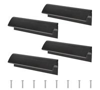 MOROBOR Modern Style Curved Drawer Handle, 4pcs Aluminum Alloy Closet Door Finger Pulls for cabinets, Drawers, wardrobes (Matte Black)