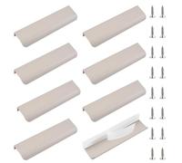 MOROBOR Modern Style Drawer Pull, 8pcs Self-Stick Instant Aluminum Alloy Invisible Handle Wardrobe Handle for Cabinet Hardware Drawer, 80mm/Cashmere Grey