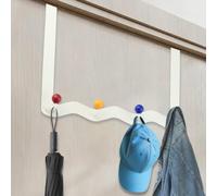 MOROBOR Over The Door Hooks, 1 Pack Door Hanger Hooks for Hanging Towel Rack Decorative Coat Racks with 4 Hooks Thickened Solid Iron Hook for Bathroom Living Room Bedroom Entryway/Coloring