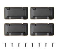 MOROBOR Pocket Doors Drawer Handle, 4pcs Zinc Alloy Flush Pull Knobs Black Brass Hidden Concealed Furniture Handle with Screws for Cabinets Closets Drawers