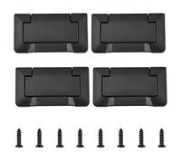 MOROBOR Pocket Doors Drawer Handle Flush Pull, 4pcs Hidden Concealed Furniture Handle with Screws Zinc Alloy Knobs for Cabinets, Closets, Drawers (Black)