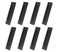 MOROBOR Rectangular Recessed Sliding Door Pulls, 8pcs Matte Black Flush Pull Aluminum Alloy Closet Door Finger Pulls with Screws for Sliding Barn Door (Matte Black)