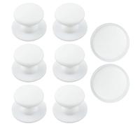 MOROBOR Round Adhesive Cabinet Knob, 8pcs Plastic Self-Stick Instant Knobs Drawer Auxiliary Pulls Convenient Stick Knobs for Windows Wardrobes Cabinets Drawers (White)