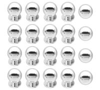 MOROBOR Round Adhesive Cabinet Knobs, 20 PCS ABS Plastic Self-Stick Instant Cabinet Handle Pulls 0.98 in Stick On Handle for Drawer Dresser Cupboard Wardrobe(Bright Chrome)