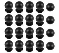 MOROBOR Round Adhesive Cabinet Knobs, 20 PCS ABS Plastic Self-Stick Instant Cabinet Handle Pulls 0.98 in Stick On Handle for Drawer Dresser Cupboard Wardrobe(Matte Black)