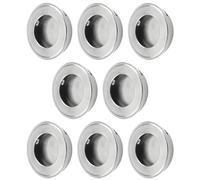 MOROBOR Round Finger Pull, 8pcs Stainless Steel Sliding Barn Door Pulls Invisible Door Handle Drawer Cabinet Wardrobe Recessed Pull Easy Snap in Installation