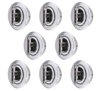 MOROBOR Round Pull Ring Embedded Handle, 8pcs Tatami Hidden Handles Invisible Cabinet Door Furniture Hardware with Screws for Cabinet Wardrobe Drawer(Bright Silver)