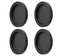 MOROBOR Round Self-Stick Sliding Barn Door Handle, 4 Pack Closet Finger Pull Aluminum Alloy Invisible Handles for Drawer Cupboard Wardrobe (Black)