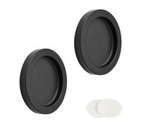 MOROBOR Round Self-Stick Sliding Door Handle, 2 Pack Closet Door Finger Pull Aluminum Alloy Invisible Door Handle for Sliding Barn Drawer Cupboard Wardrobe (Black)