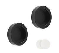 MOROBOR Round Self-Stick Sliding Door Handle, 2 Pack Closet Door Thickened Finger Pull Aluminum Alloy Invisible Door Handles for Sliding Barn Drawer Cupboard Wardrobe (Black/12mm)