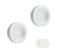 MOROBOR Round Self-Stick Sliding Door Handle, 2 Pack Closet Door Thickened Finger Pull Aluminum Alloy Invisible Door Handles for Sliding Barn Drawer Cupboard Wardrobe (White/12mm)