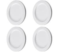 MOROBOR Round Self-Stick Sliding Door Handle, 4 Pack Closet Door Finger Pull Aluminum Alloy Invisible Door Handles for Sliding Barn Drawer Cupboard Wardrobe (White)