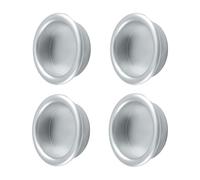 MOROBOR Round Self-Stick Sliding Door Handle, 4 Pcs Closet Door Finger Pull Plastic Invisible Door Handles for Sliding Barn Drawer Cupboard Wardrobe (Silver Gray)