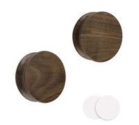 MOROBOR Round Walnut Wood Drawer Knob, 2pcs Self-Adhesive Knobs Cabinet Pulls Handles Hardware Natural Wooden Pull for Drawer Wardrobe Dresser