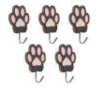 MOROBOR Self-Adhesive Beech Wood Hooks, 5pcs Dog Paw Shape Hooks Creative Decorations Hooks Children's Coat Hooks Rustic Hooks for Hanging Towel Umbrella Key and Hats