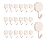 MOROBOR Self Adhesive Hooks, 20pcs Heavy Duty Plastic Hooks Wall Key Hook Holders Stocking Holder for Home Kitchen Bathroom Office Door (White