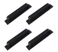 MOROBOR Self-Adhesive Long Handles, 4pcs Black Plastic Convenient Opening Stick-on Handles with Plate for Kitchen Cabinet Window Sliding Closet Door/U Style
