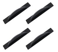 MOROBOR Self-Adhesive Long Handles, 4pcs Black Plastic Convenient Opening Stick-on Handles with Plate for Kitchen Cabinet Window Sliding Closet Door/Oval Style